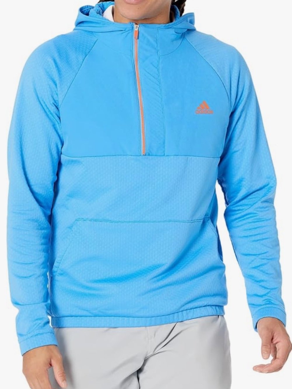 adidas Men's Fleece Recycled Anorak 1/4 Zip Pullover XL - Pulse Blue